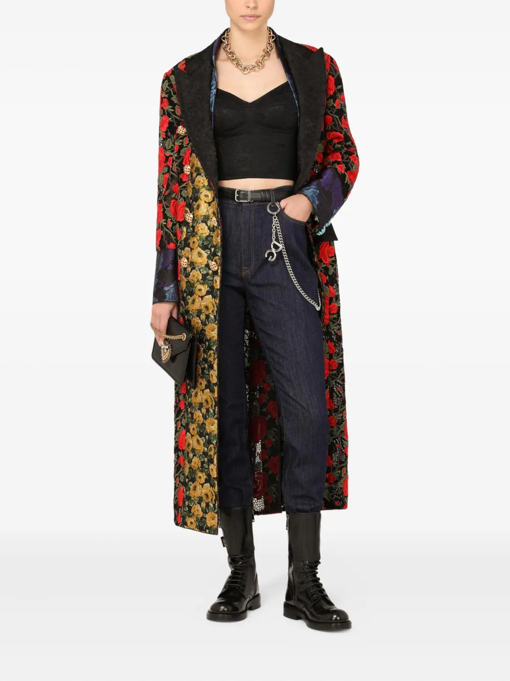 Dolce & Gabbana Vestjas met bloemjacquard Zwart