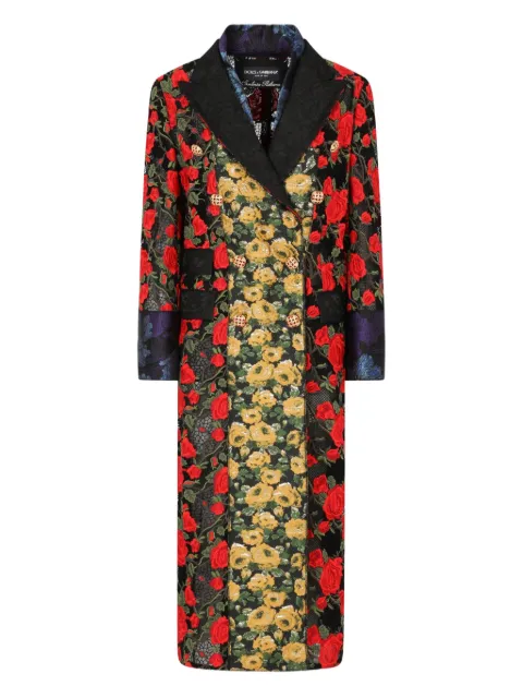Dolce & Gabbana floral-jacquard coat