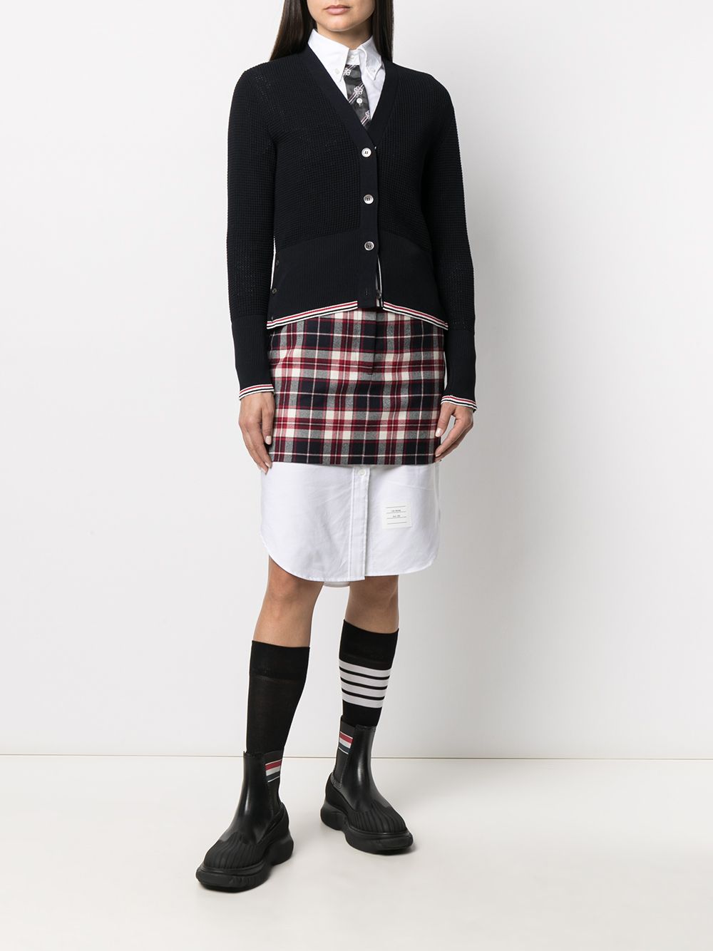 Image 2 of Thom Browne tartan check wool miniskirt