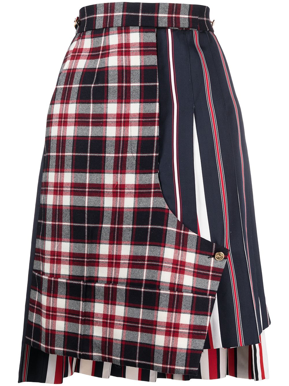 Thom Browne alternating stripe pleated mini sack skirt