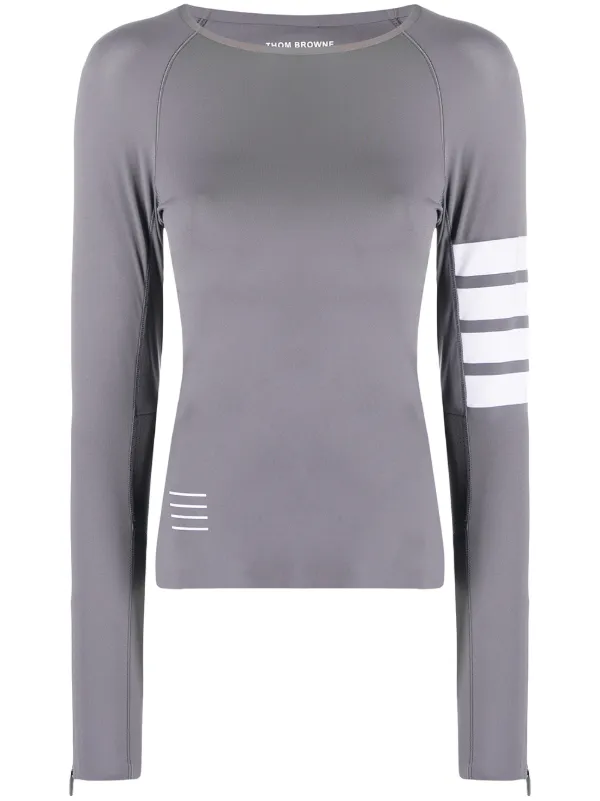 THOM BROWNE ロングタイバー Thom Browne 4-Bar Compression long-sleeve Top | Grey | FARFETCH