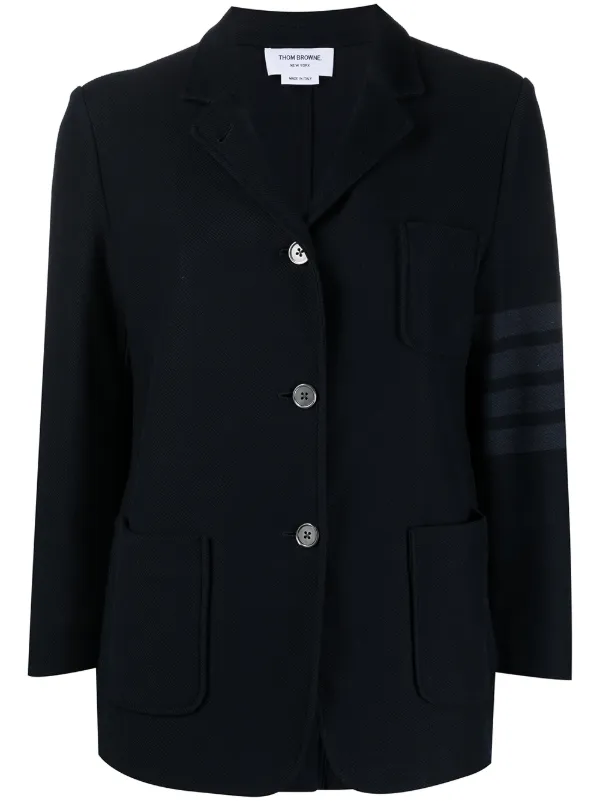 Thom Browne 4-Bar Stripe Twill Sack Jacket | Blue | FARFETCH BH Thom Browne 4-Bar Stripe Twill Sack Jacket | Blue | FARFETCH BH