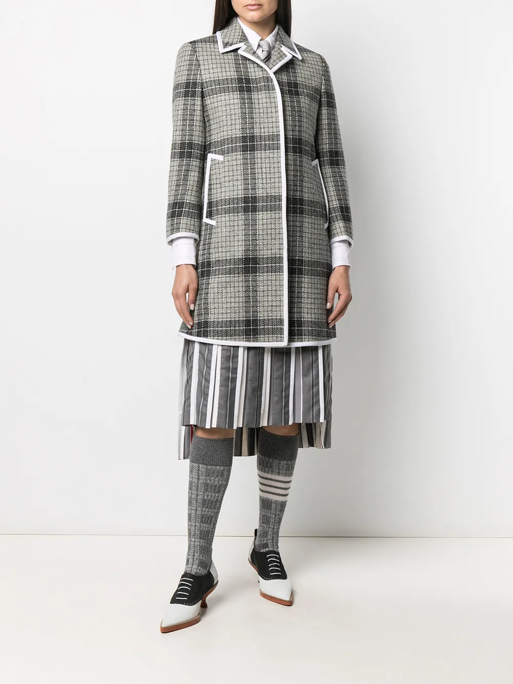 фото Thom browne пальто в клетку windowpane
