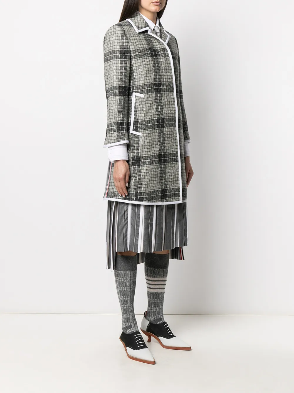 фото Thom browne пальто в клетку windowpane