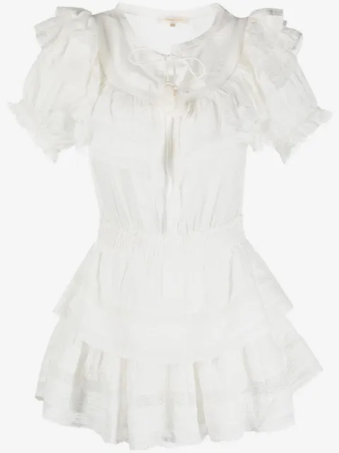 LoveShackFancy Vestido Liv com acabamento de babados