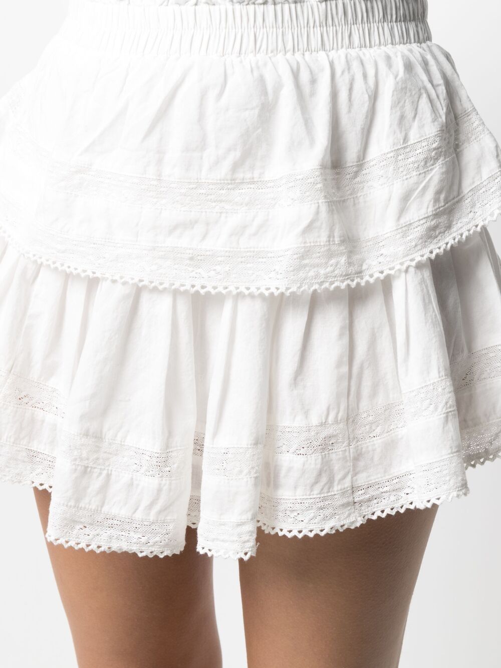 Shop LoveShackFancy ruffled cotton mini skirt with Express Delivery ...