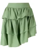 Olympiah Cape ruffled skirt - Green