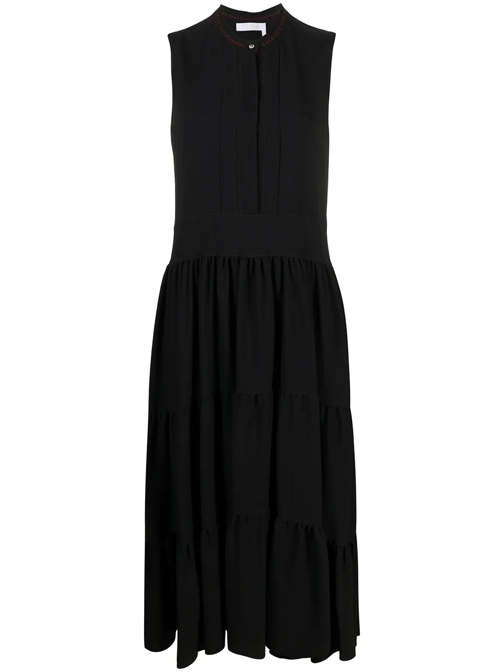 

Chloé vestido con costuras en contraste - Negro