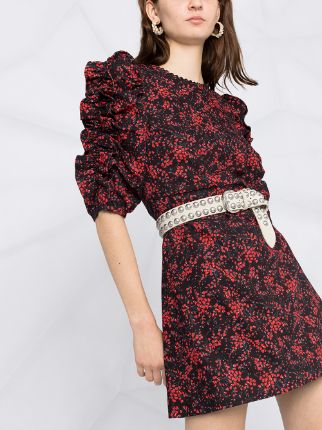 empire line floral-print short dress展示图