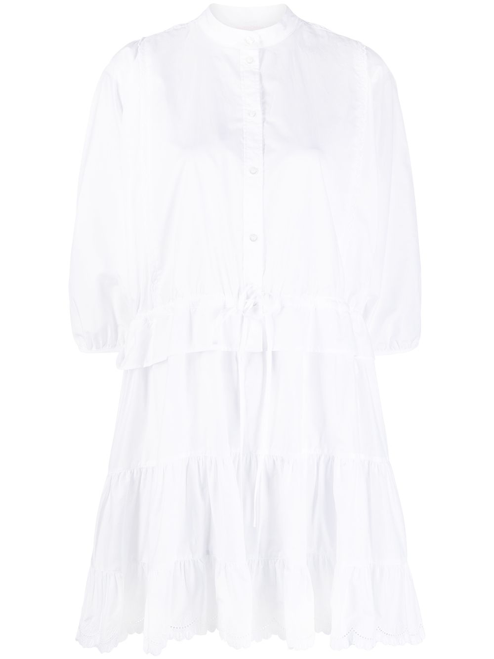 See By Chloé Tiered puff-sleeved Short Dress - Farfetch