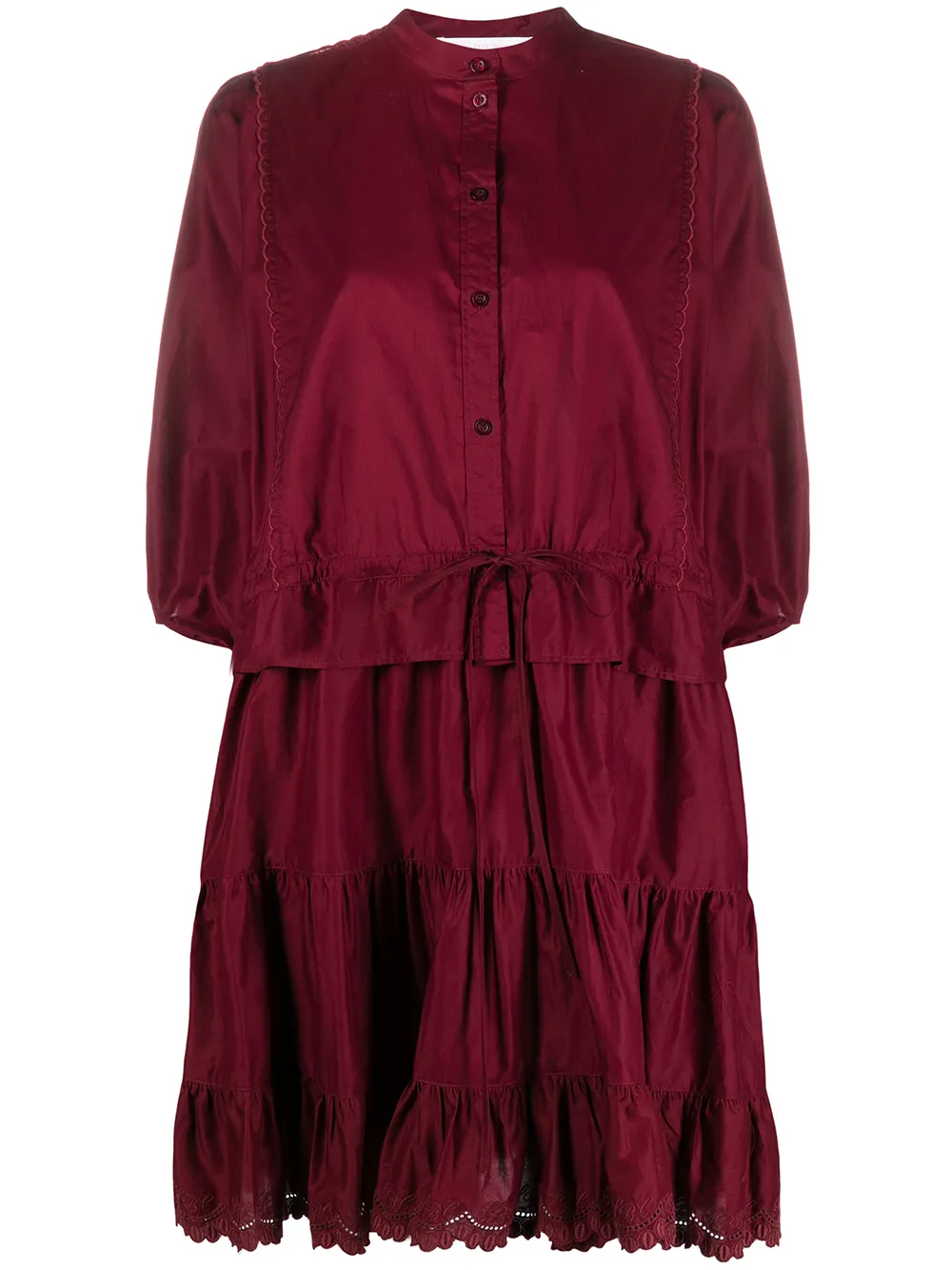 Image 1 of See by Chloé tiered puff-sleeved short dress