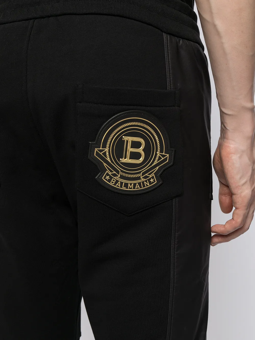 фото Balmain спортивные брюки с кулиской и аппликацией