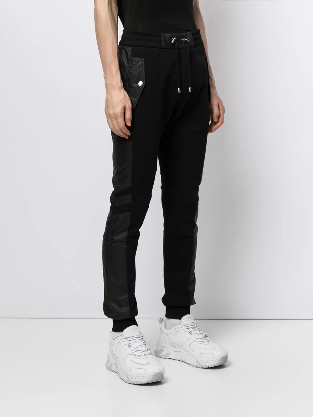 фото Balmain спортивные брюки с кулиской и аппликацией