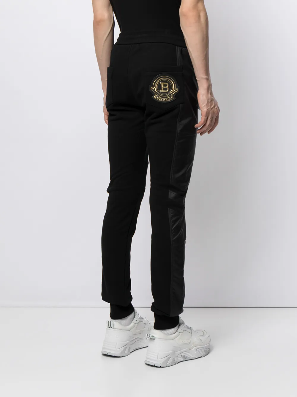 фото Balmain спортивные брюки с кулиской и аппликацией