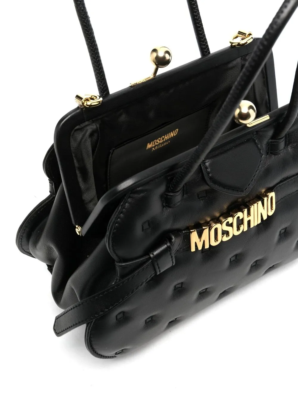 фото Moschino стеганая сумка-тоут с логотипом