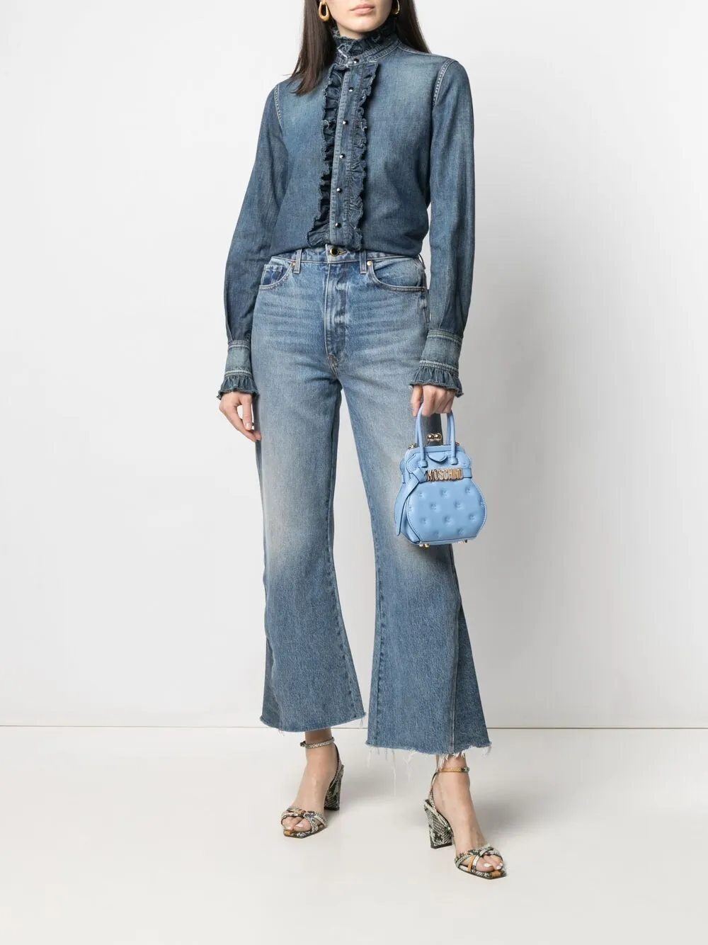 фото Moschino стеганая мини-сумка