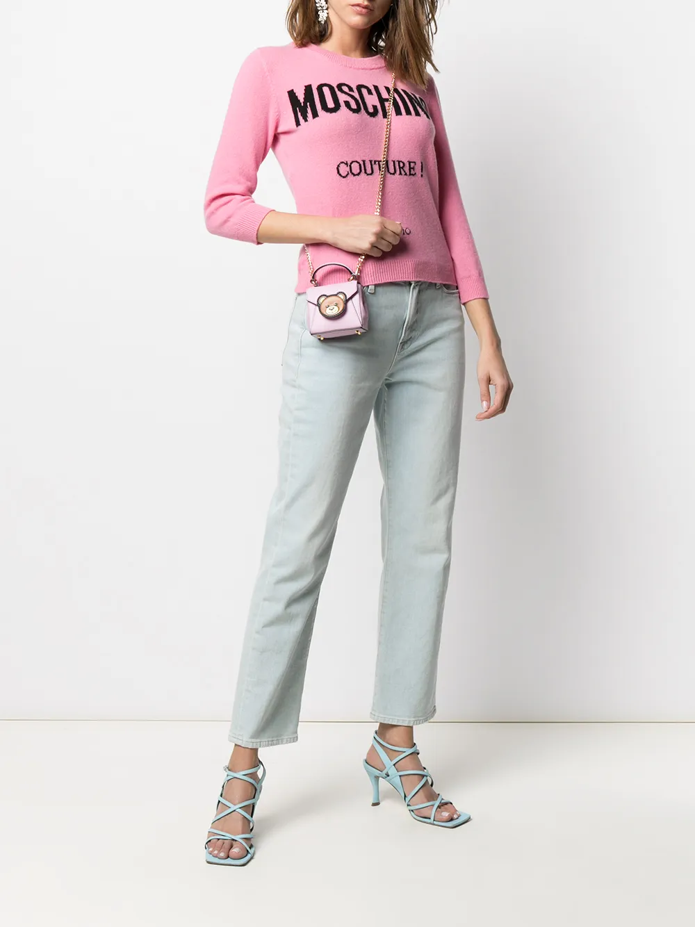 фото Moschino мини-сумка с нашивкой teddy bear