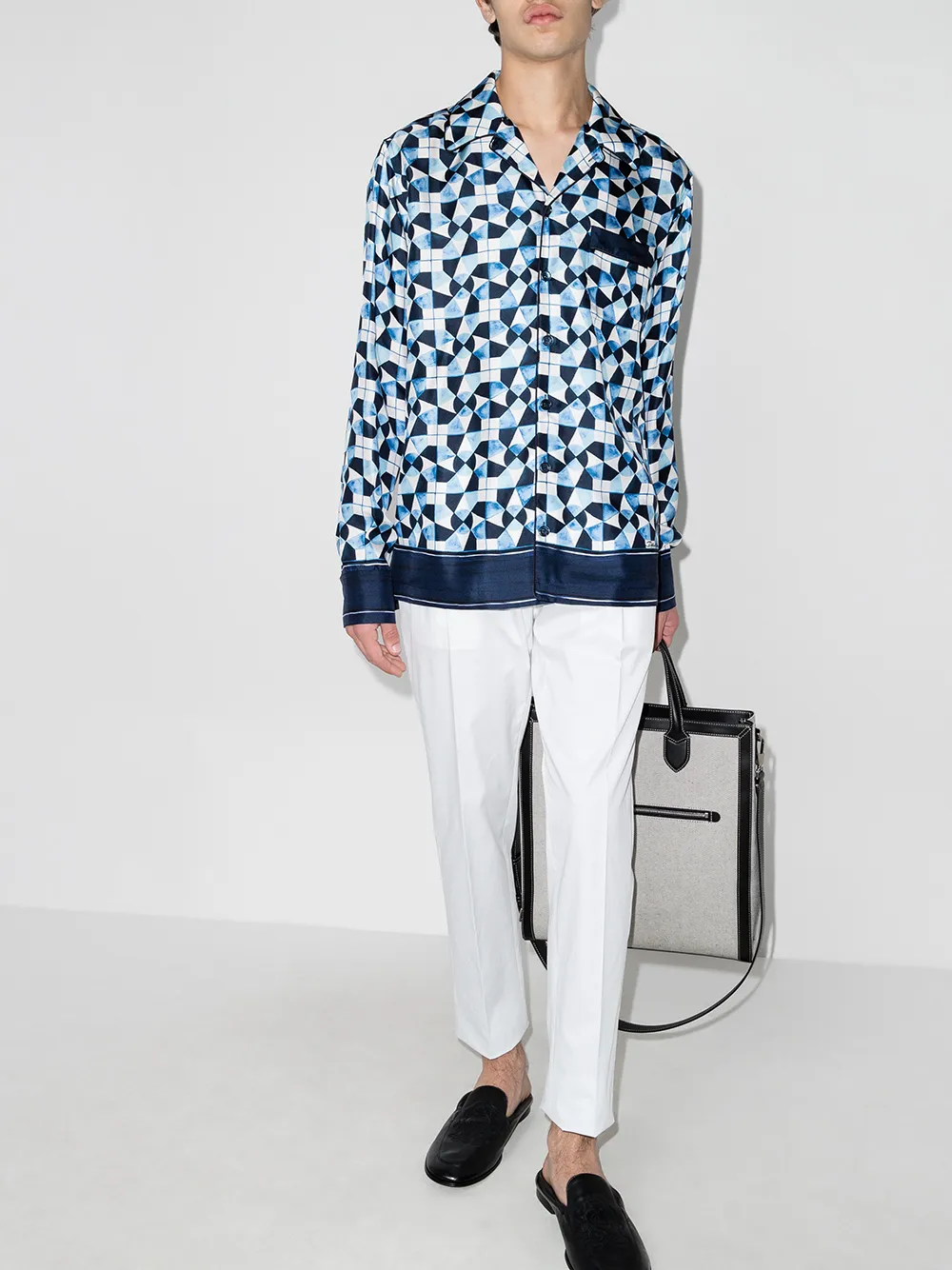 фото Dolce & gabbana пижамная рубашка с геометричным узором