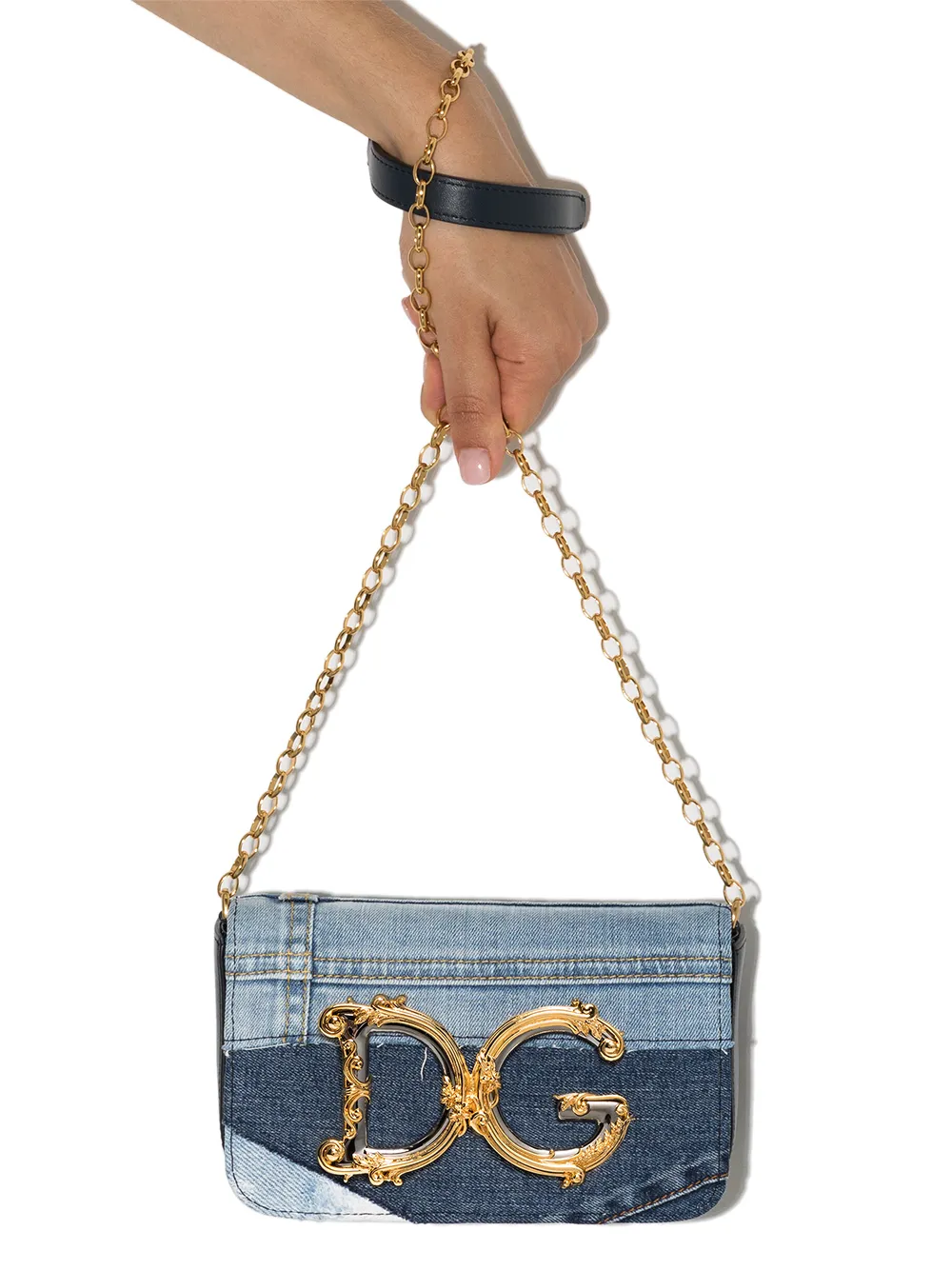 фото Dolce & gabbana джинсовая мини-сумка dg girls