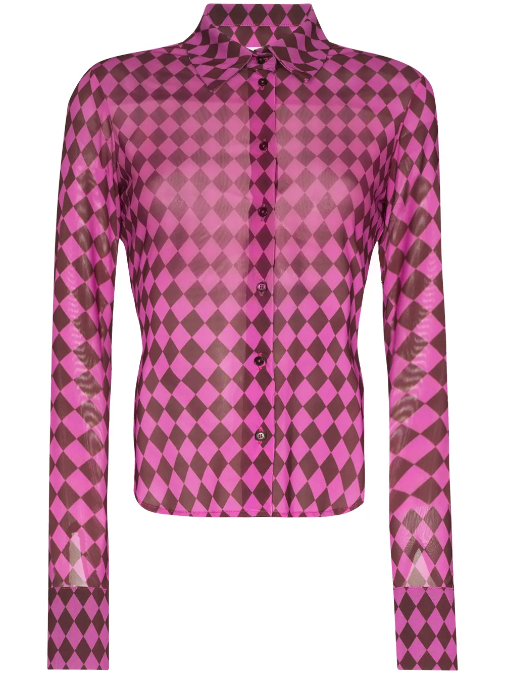 

Maximilian Davis argyle-print buttoned shirt - Pink
