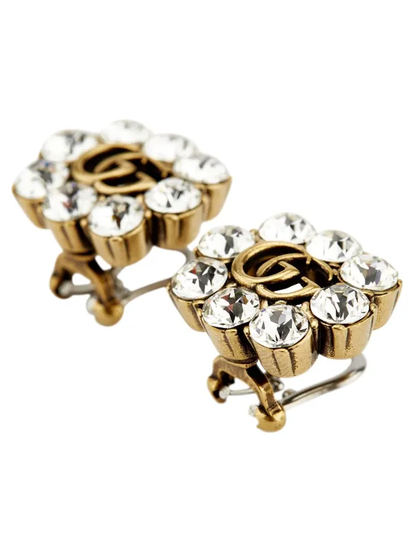 Gucci crystal double g store earrings