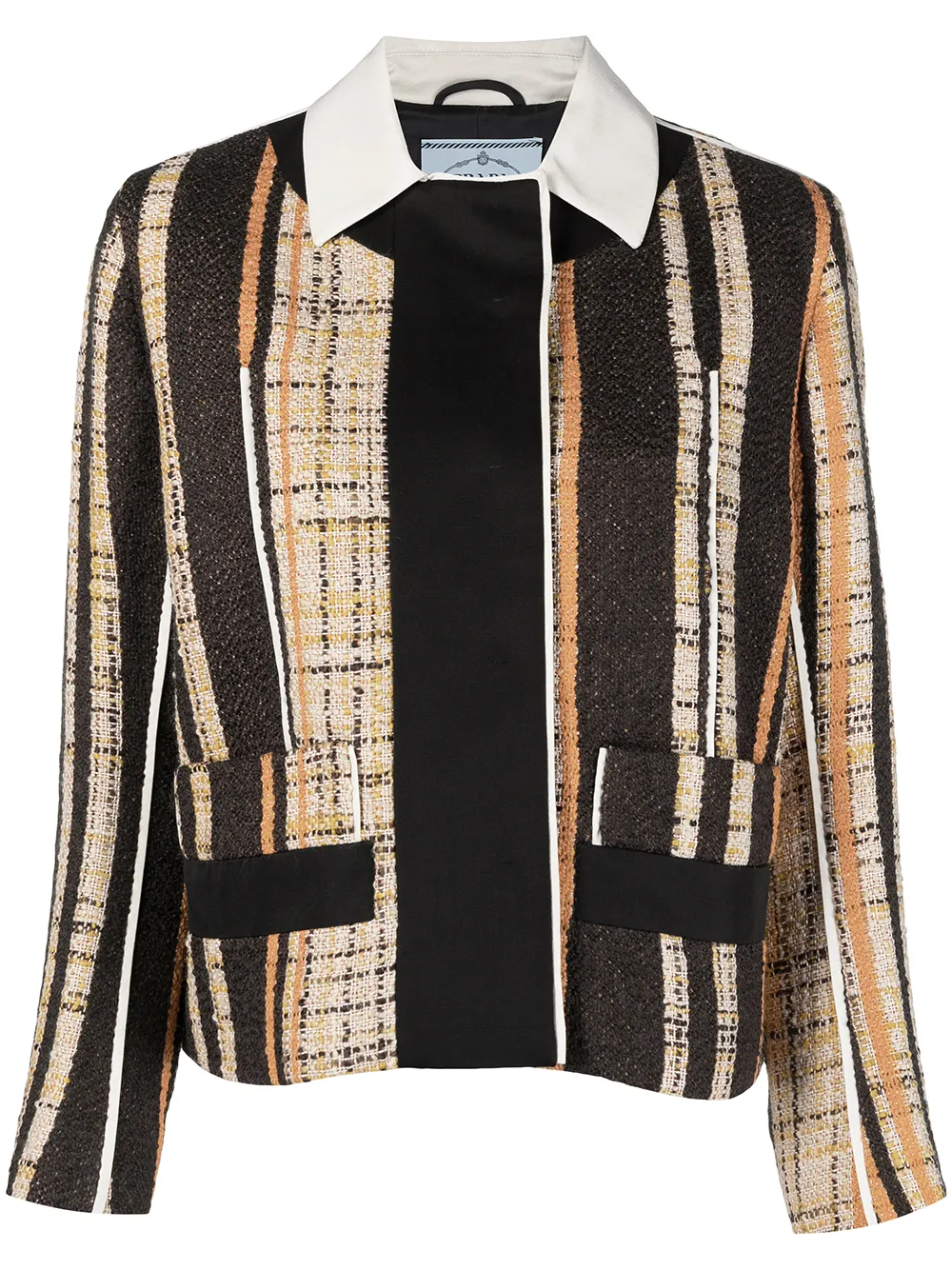

Prada Pre-Owned blazer tejido a rayas - Marrón