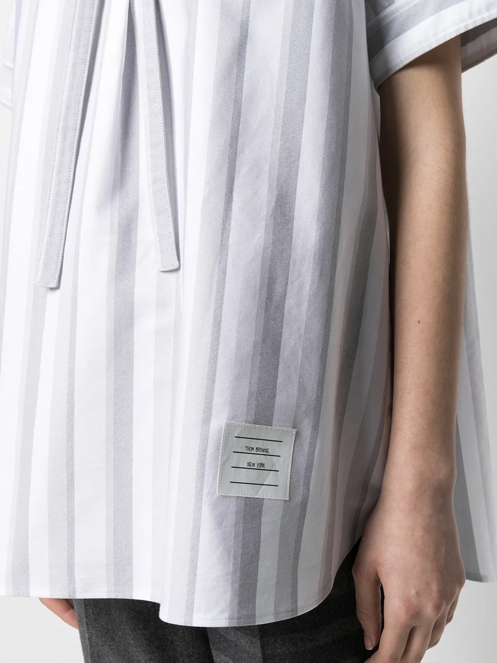 фото Thom browne рубашка в полоску с короткими рукавами