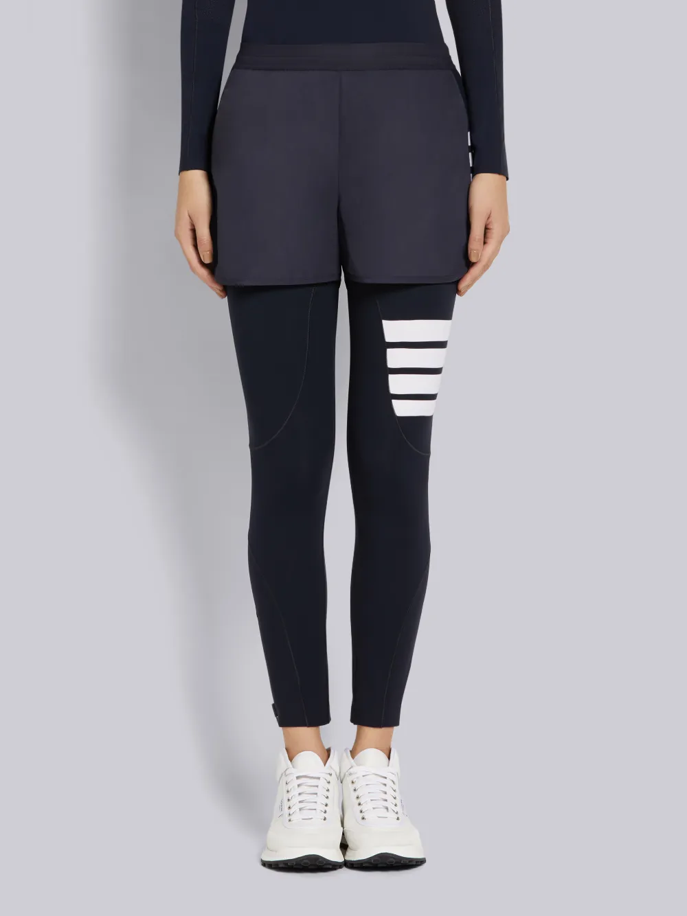 Thom Browne Flyweight Tech 4-bar Running Shorts In Blue