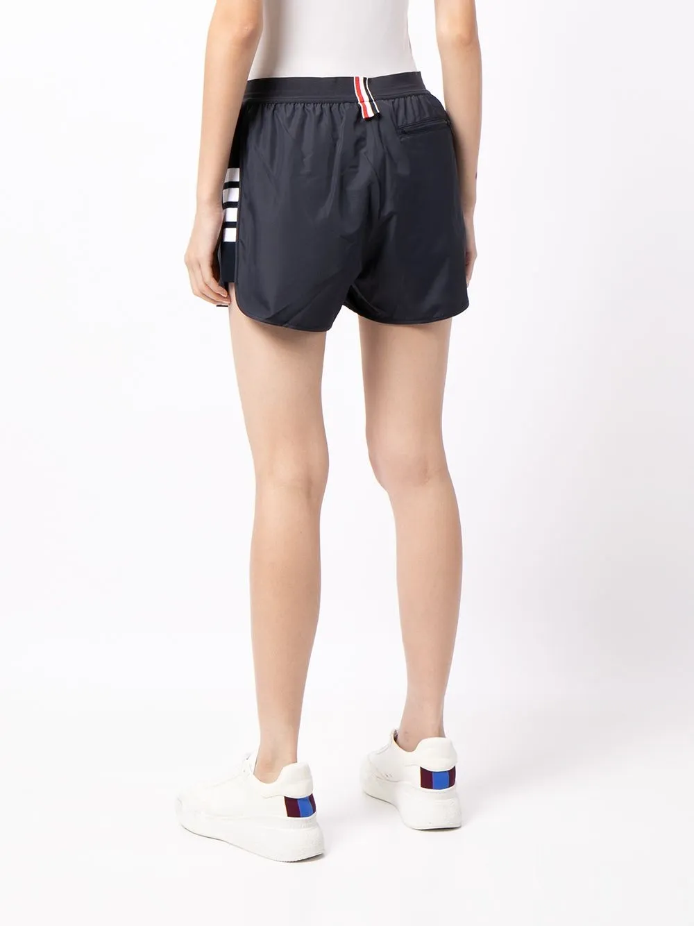 Thom Browne Flyweight Tech 4-bar Running Shorts In Blue
