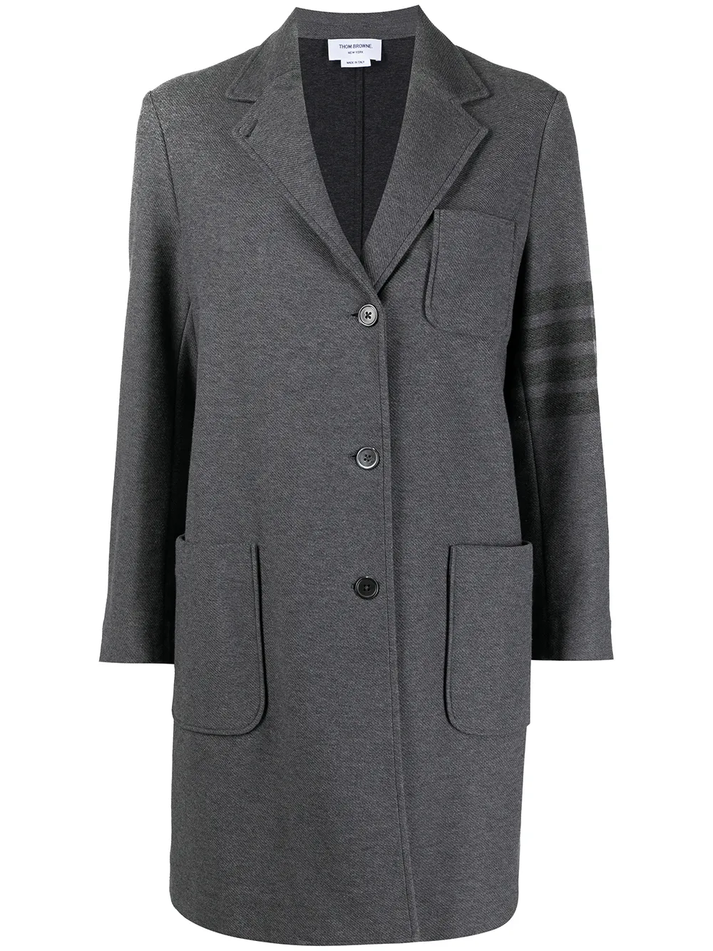 фото Thom browne однобортное пальто с полосками 4-bar