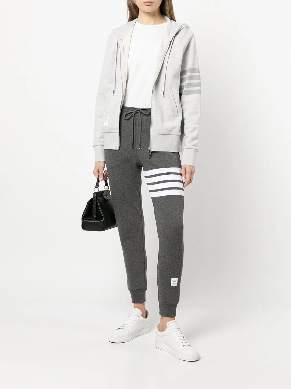 Thom Browne Hoodie met vier strepen - Grijs