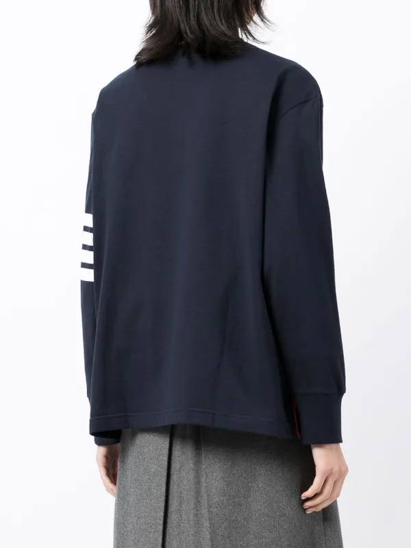 Thom Browne 4-Bar crew-neck Sweatshirt | Blue | FARFETCH