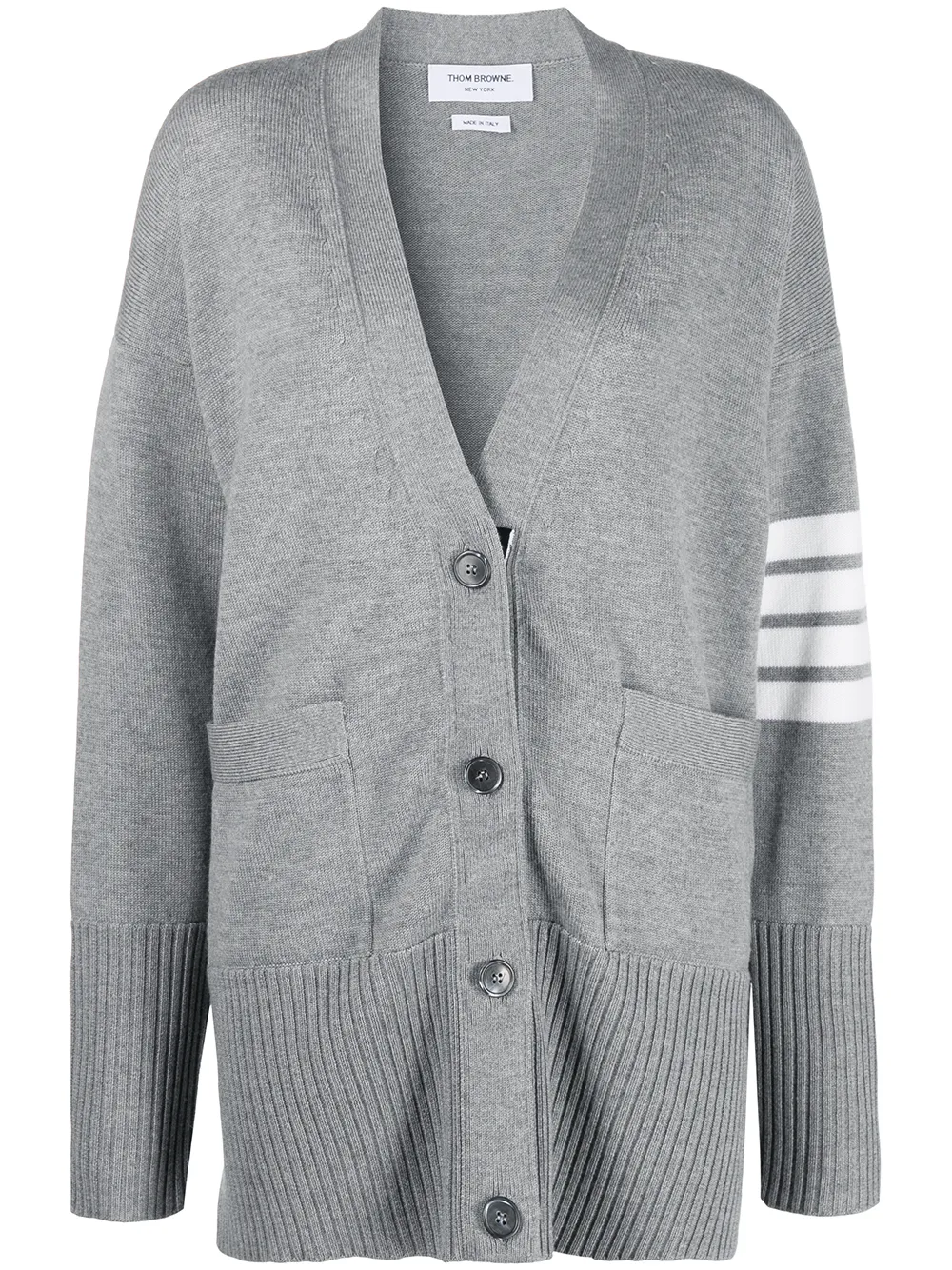 

Thom Browne oversized 4-Bar stripe cardigan - Grey