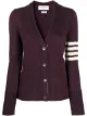 Image 1 of Thom Browne 4-Bar jersey stitch classic V-neck cardigan