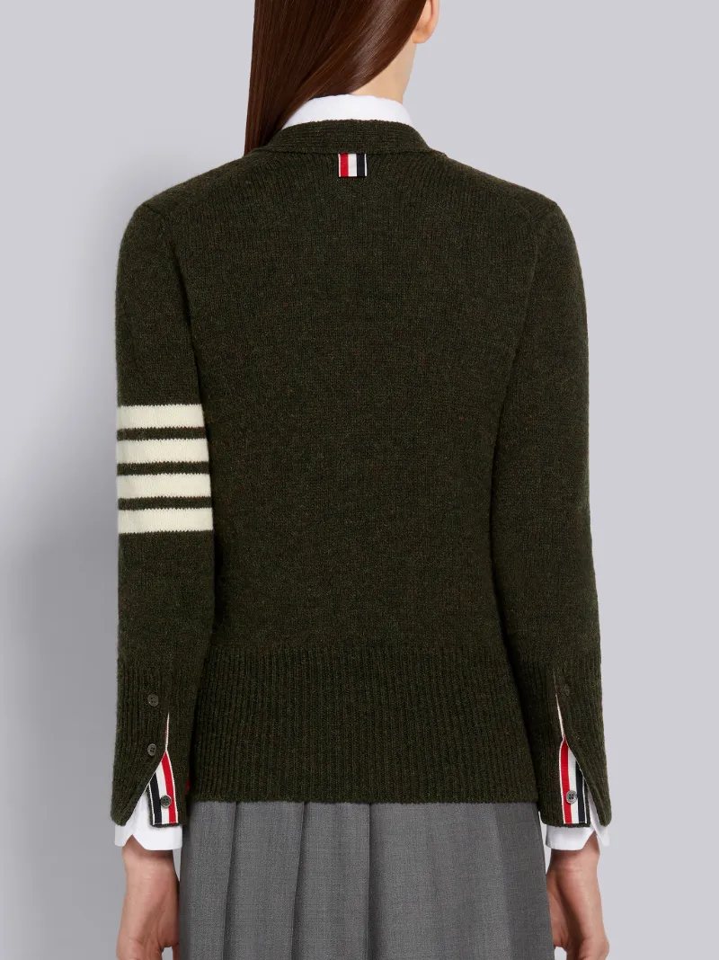 Dark Green Shetland Wool Jersey Stitch 