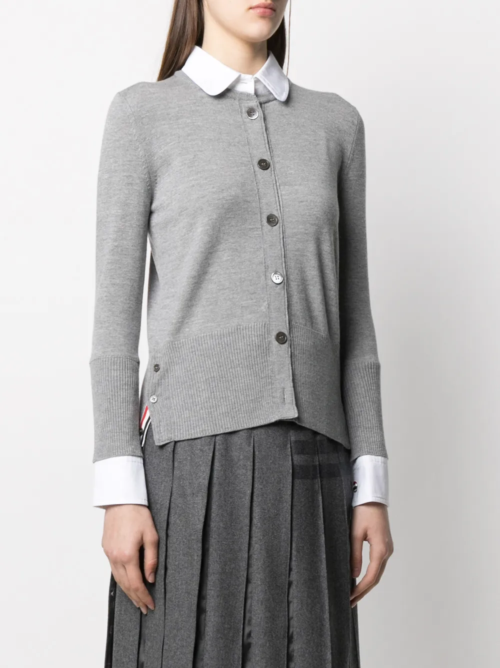 фото Thom browne рубашка-кардиган с круглым вырезом