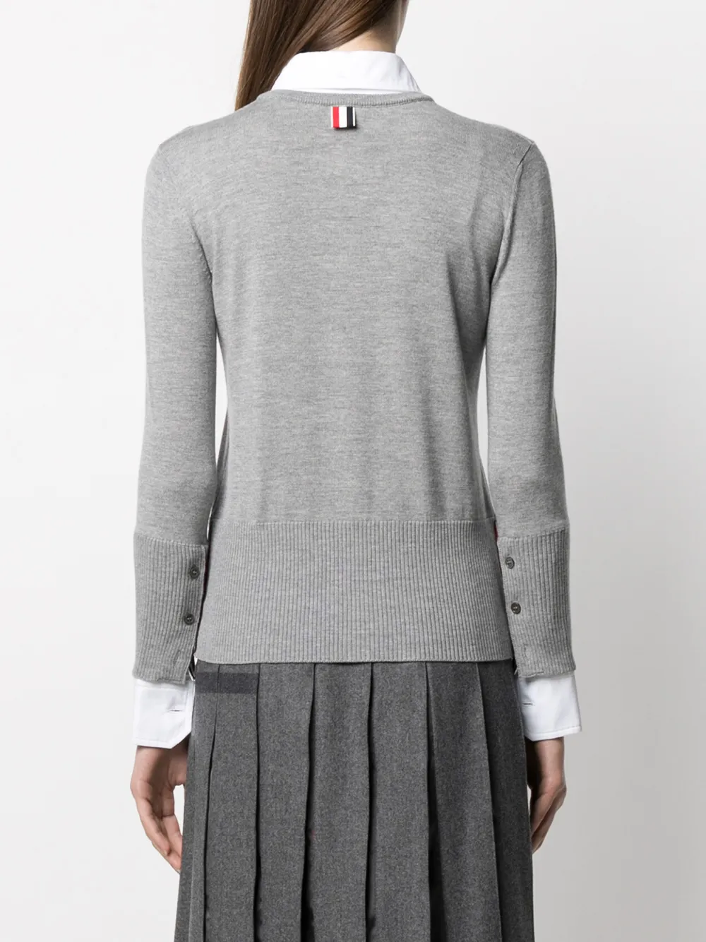 фото Thom browne рубашка-кардиган с круглым вырезом