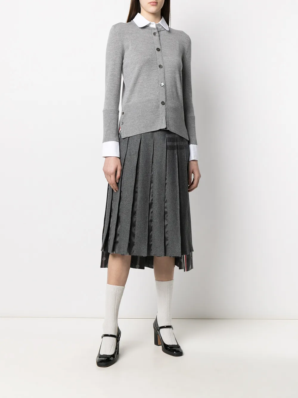 фото Thom browne рубашка-кардиган с круглым вырезом