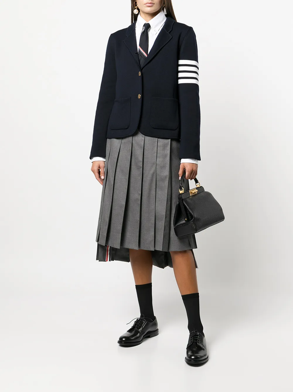 Thom Browne Sportjack met enkele rij knopen - Blauw