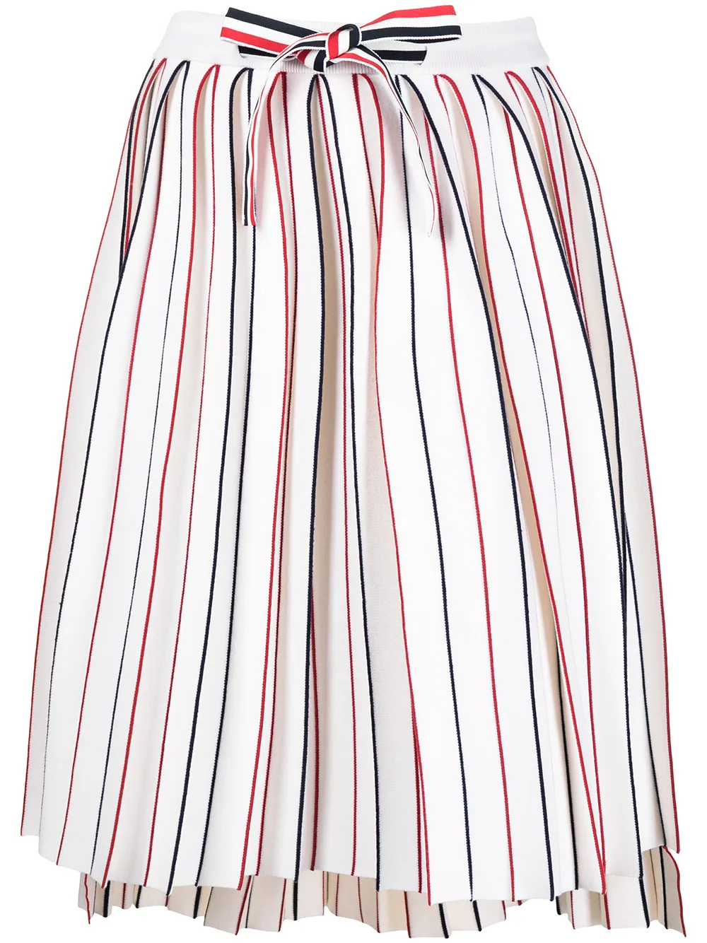 

Thom Browne falda plisada con rayas RWB - Blanco