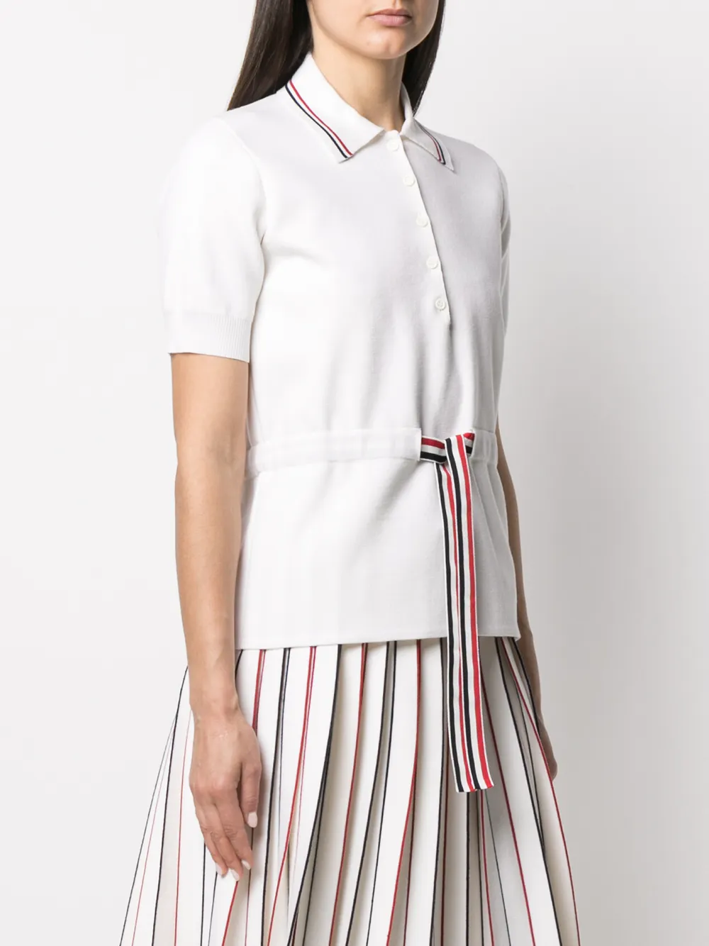 фото Thom browne рубашка поло оверсайз с полосками rwb