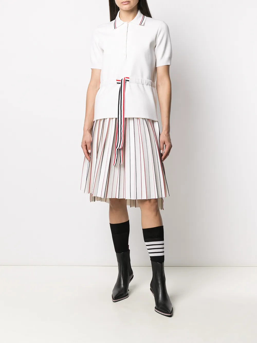 фото Thom browne рубашка поло оверсайз с полосками rwb