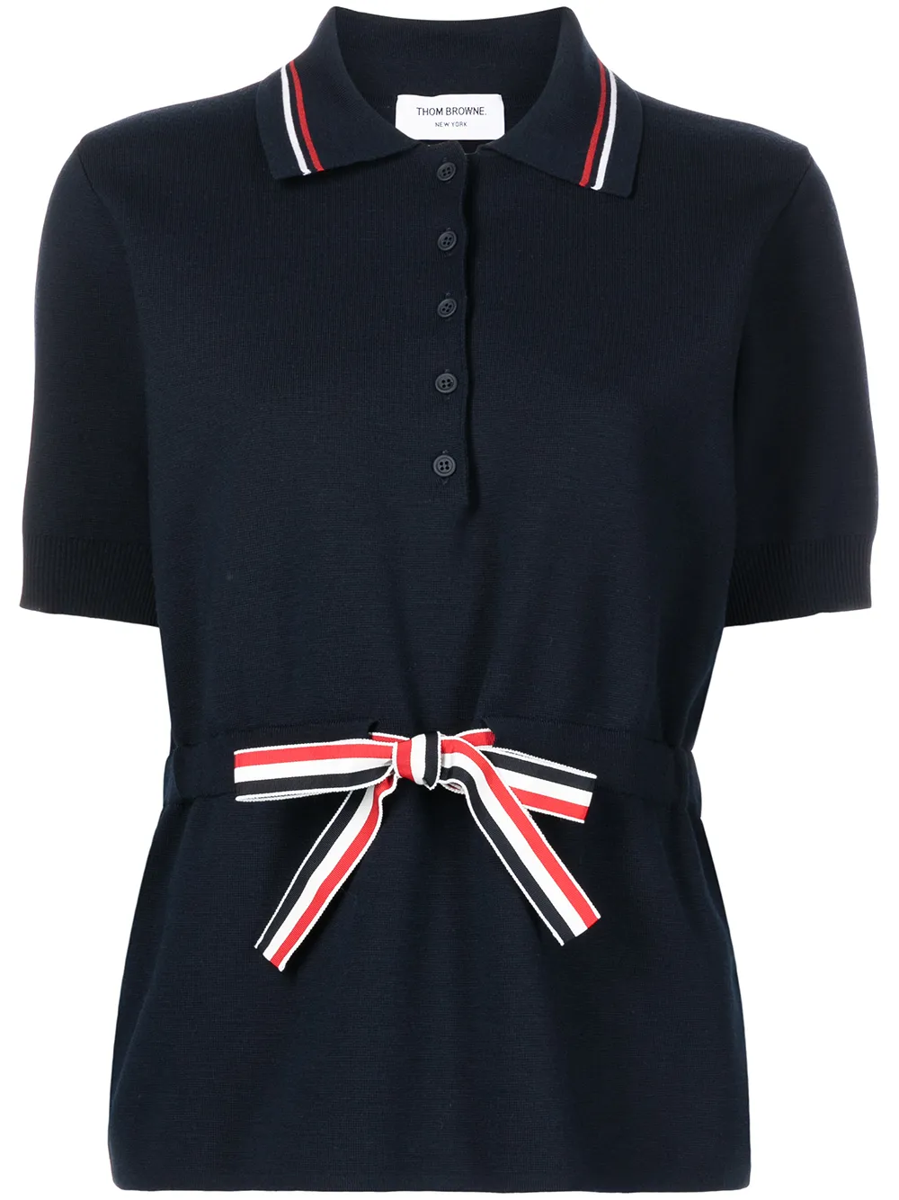 

Thom Browne bow-detail polo shirt - Blue