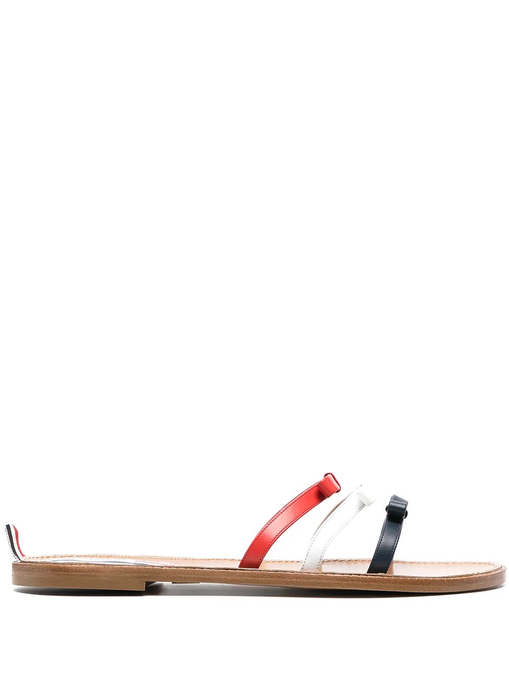 

Thom Browne tricolour bow slide sandals - Neutrals