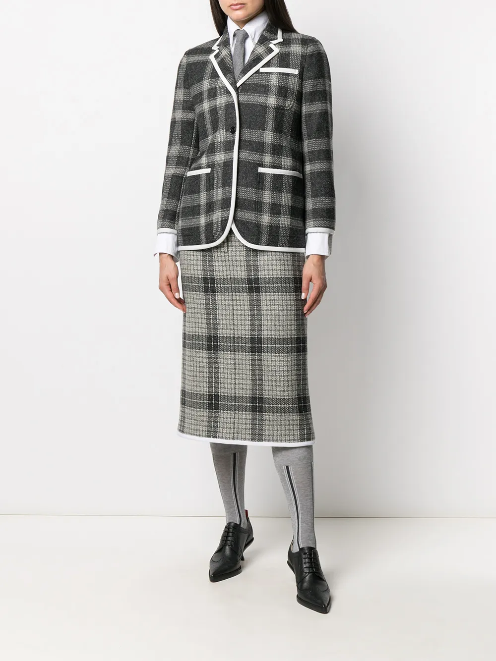 Thom Browne Blazer met enkele rij knopen - Grijs