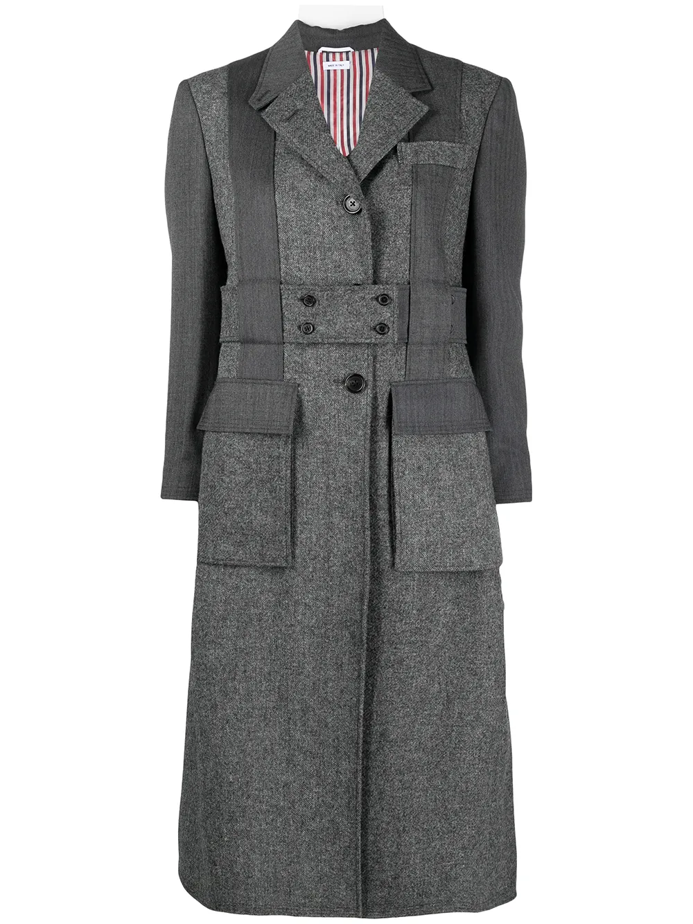 

Thom Browne Norfolk open-pleat back overcoat - Grey