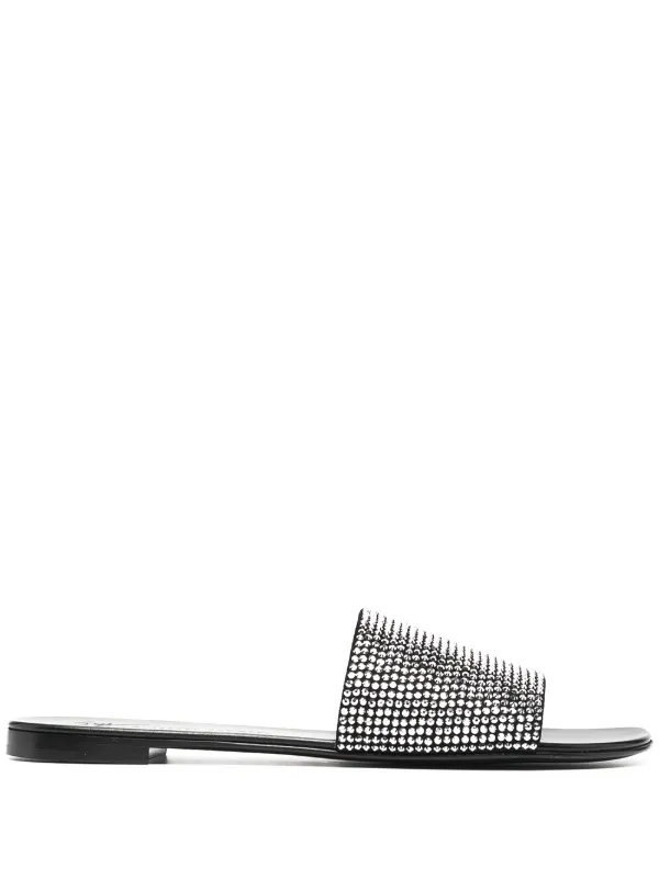 crystal embellished flat sandals
