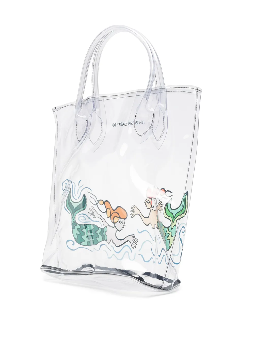 10 Corso Como Large Mermaid-print Transparent Tote Bag In Neutrals