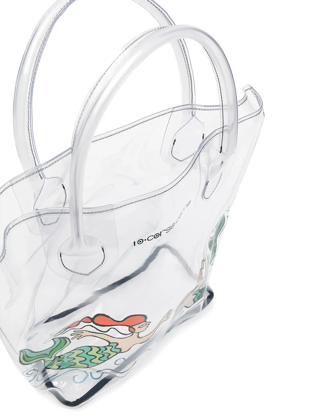10 Corso Como Large Mermaid-print Transparent Tote Bag In Neutrals