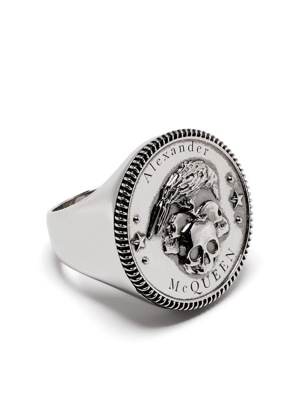 Alexander McQueen кольцо с гравировкой Skull Серебристый 651092J160Y 16160975